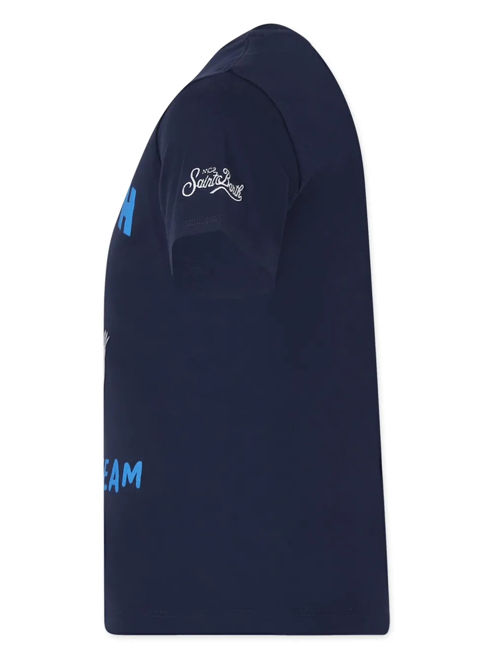 MC2 Saint Barth Kids Katoenen T-shirt met logoprint Blauw