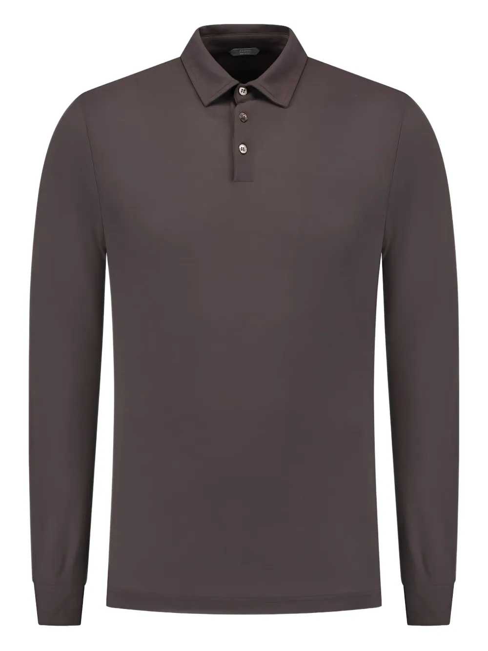 Zanone Poloshirt met lange mouwen Bruin