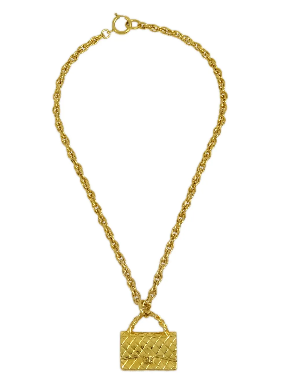 CHANEL Pre-Owned 1995 クラシック フラップ ネックレス - ゴールドトーン CHANEL Pre-Owned 1995 クラシック フラップ ネックレス - ゴールドトーン