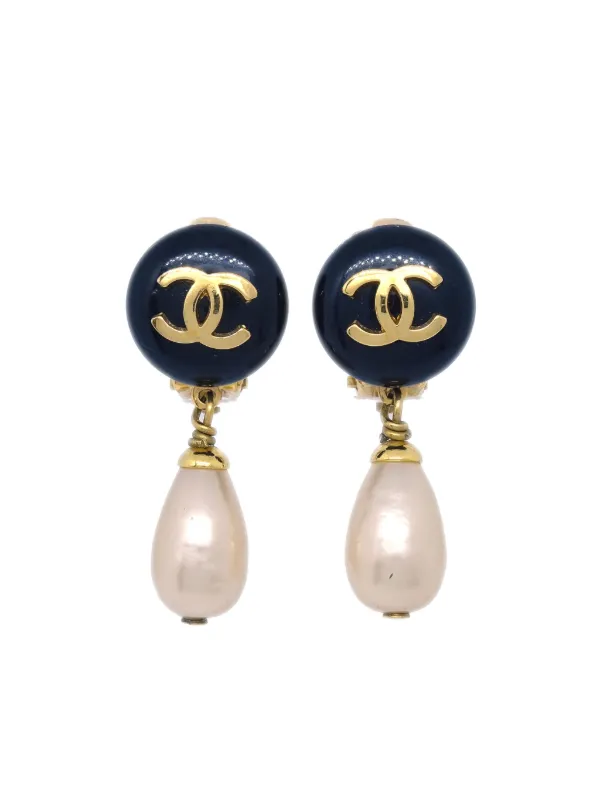 CHANEL Pre-Owned 1993 パール イヤリング | ゴールドトーン CHANEL Pre-Owned 1993 パール イヤリング | ゴールドトーン