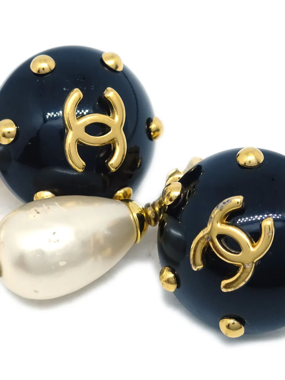CHANEL Pre-Owned 1996 CC oorbellen met imitatieparel - Goud