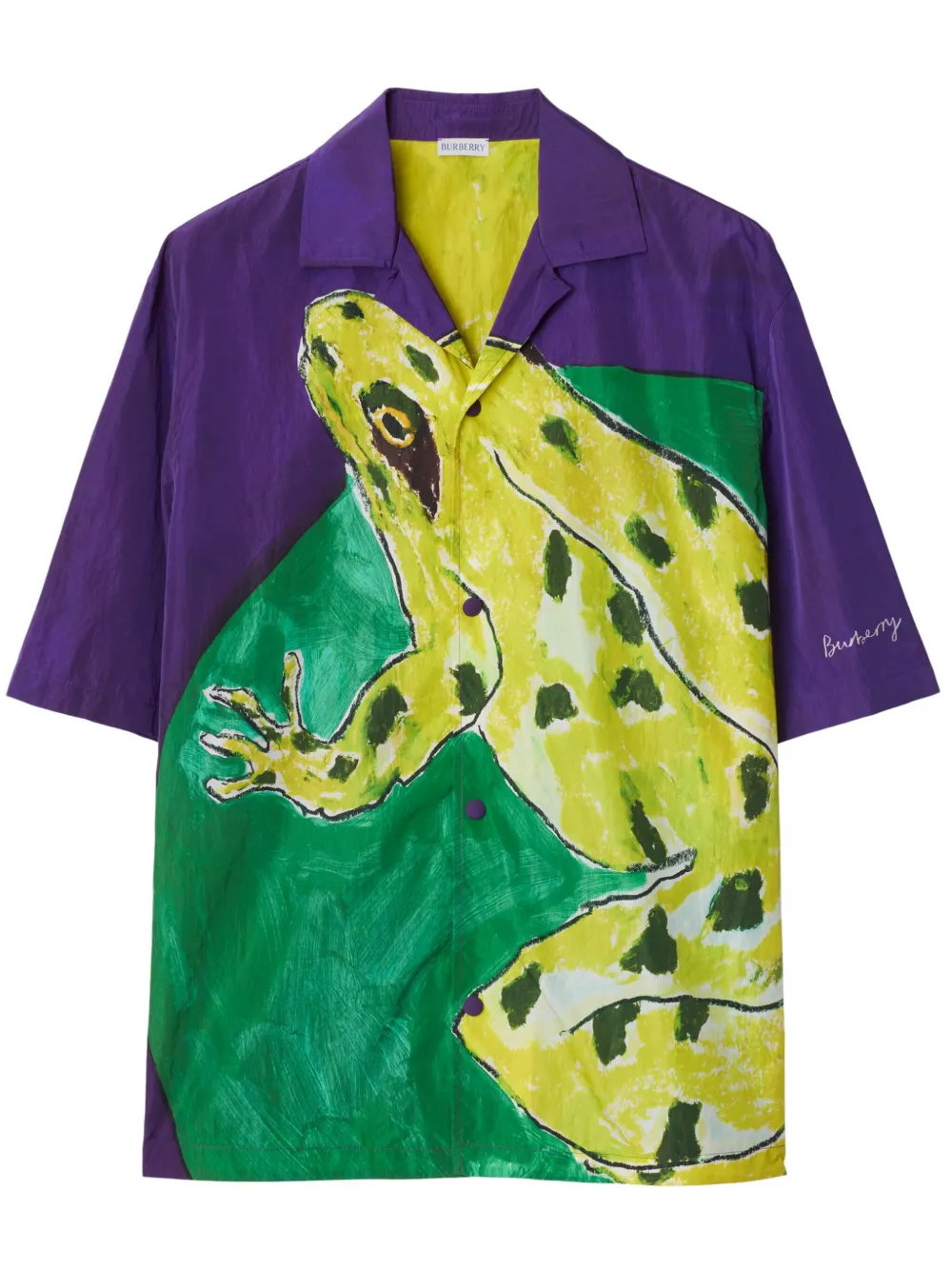 Burberry Overhemd met print en korte mouwen Groen
