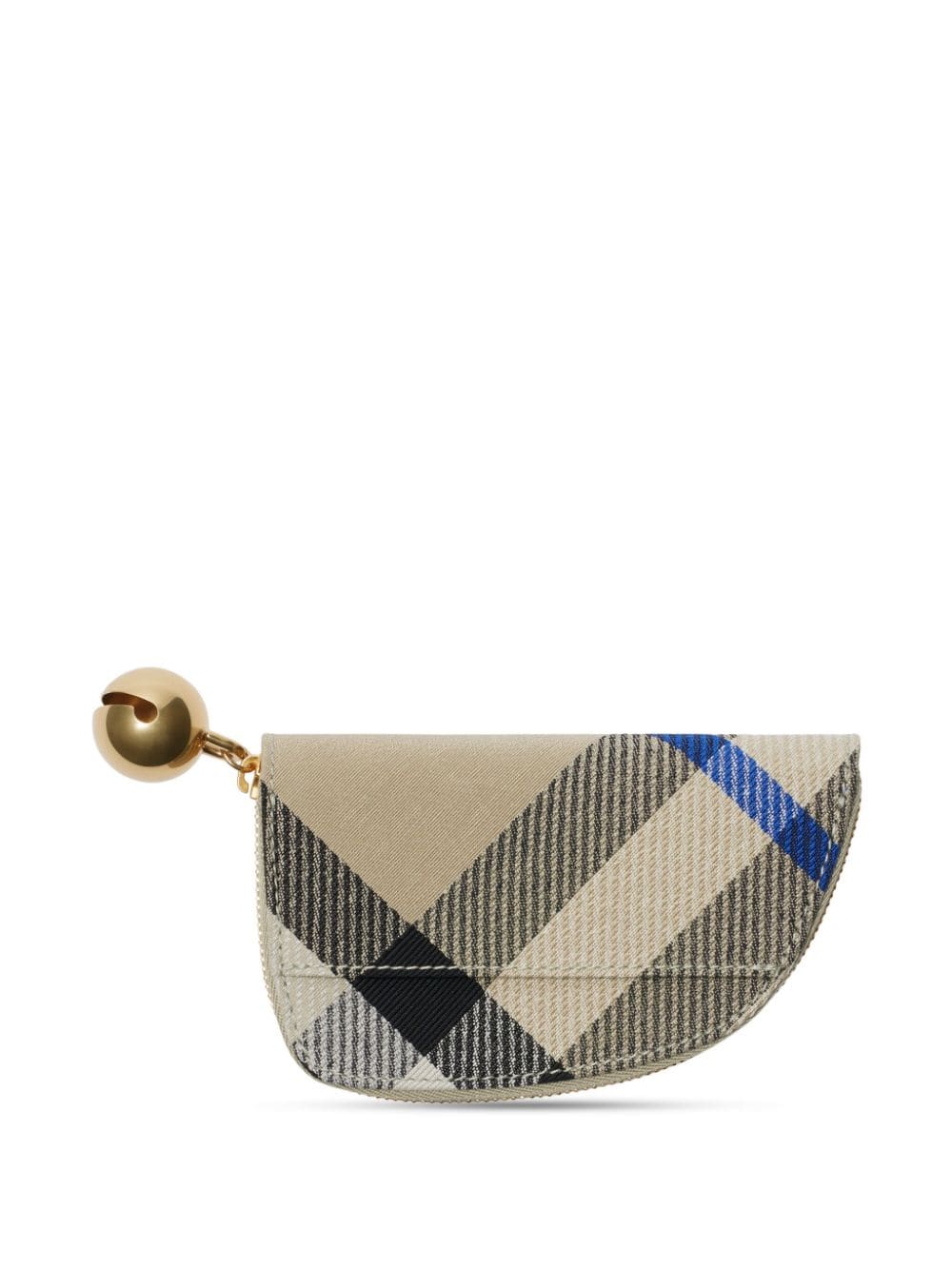 Shop Burberry Shield Checked Wallet In Neutrals