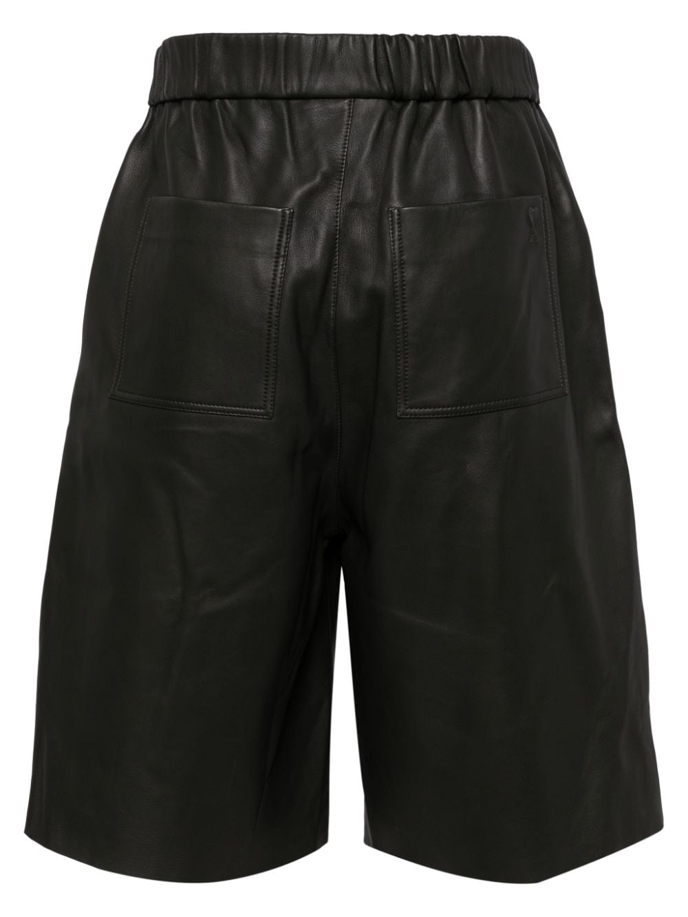 AMI Paris leather bermuda shorts - Groen