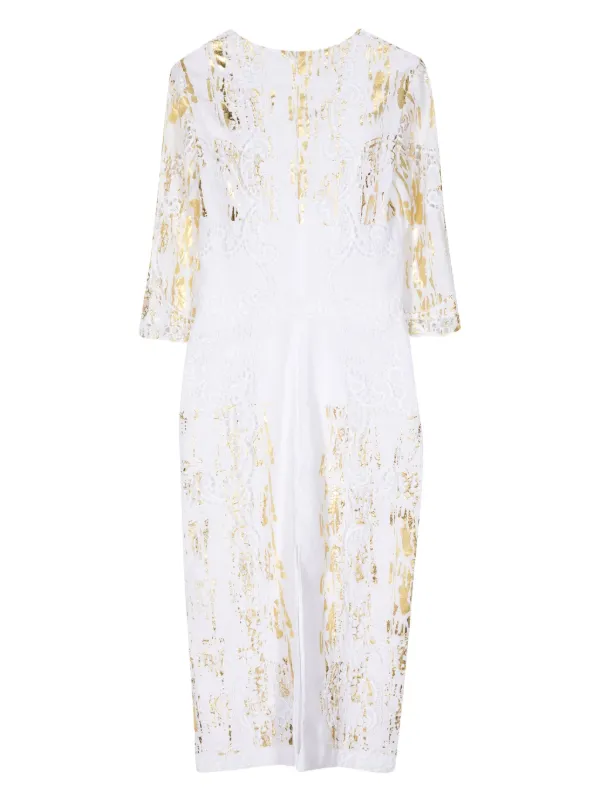 foil linen dress Indian Linen Foil Shirring Dress