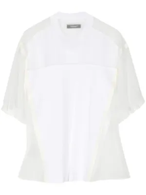 Noir Kei Ninomiya チュールスリーブ Tシャツ | ホワイト | FARFETCH JP