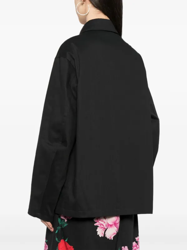 Yohji Yamamoto フローラル シャツジャケット | ブラック