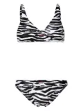 The Attico twist-detailing zebra-print bikini - White