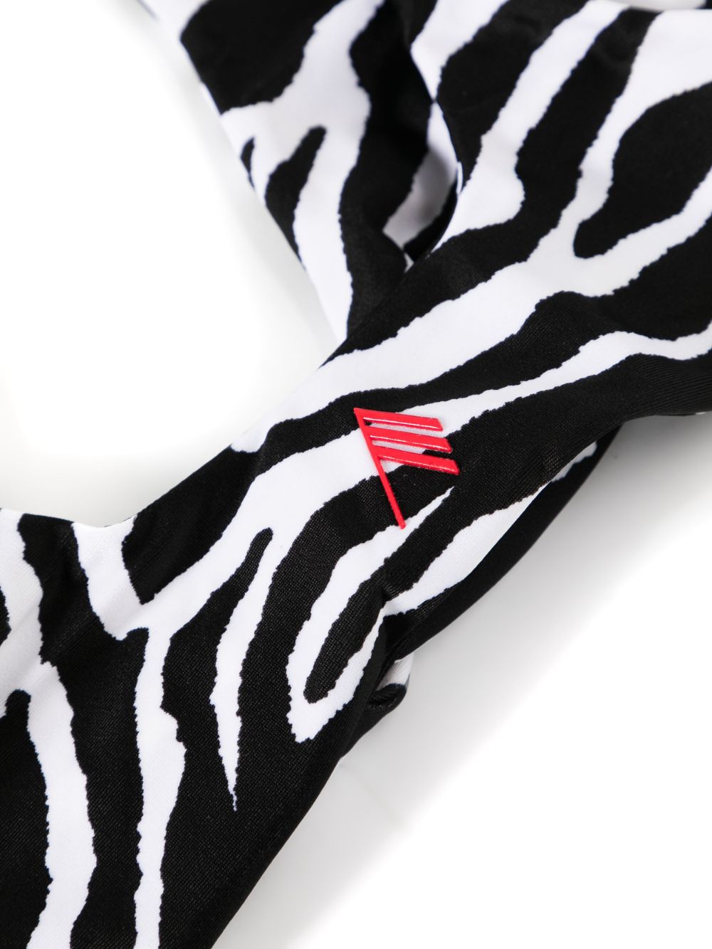 Shop Attico Twist-detailing Zebra-print Bikini In White