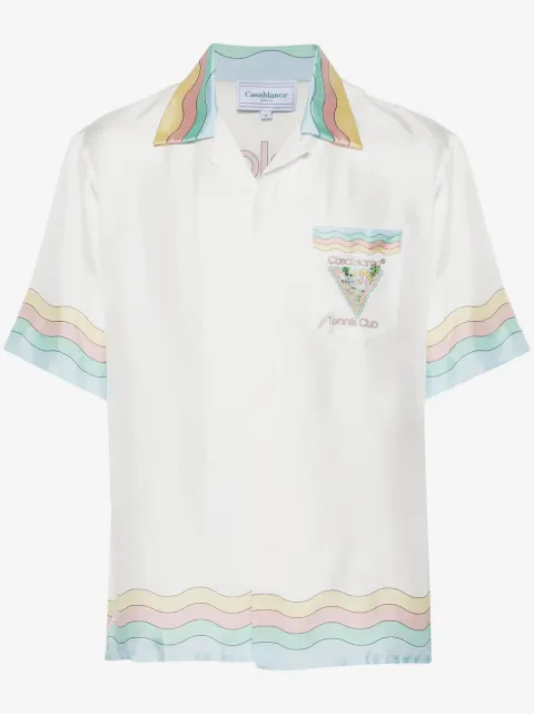 Casablanca cuban-collar silk shirt