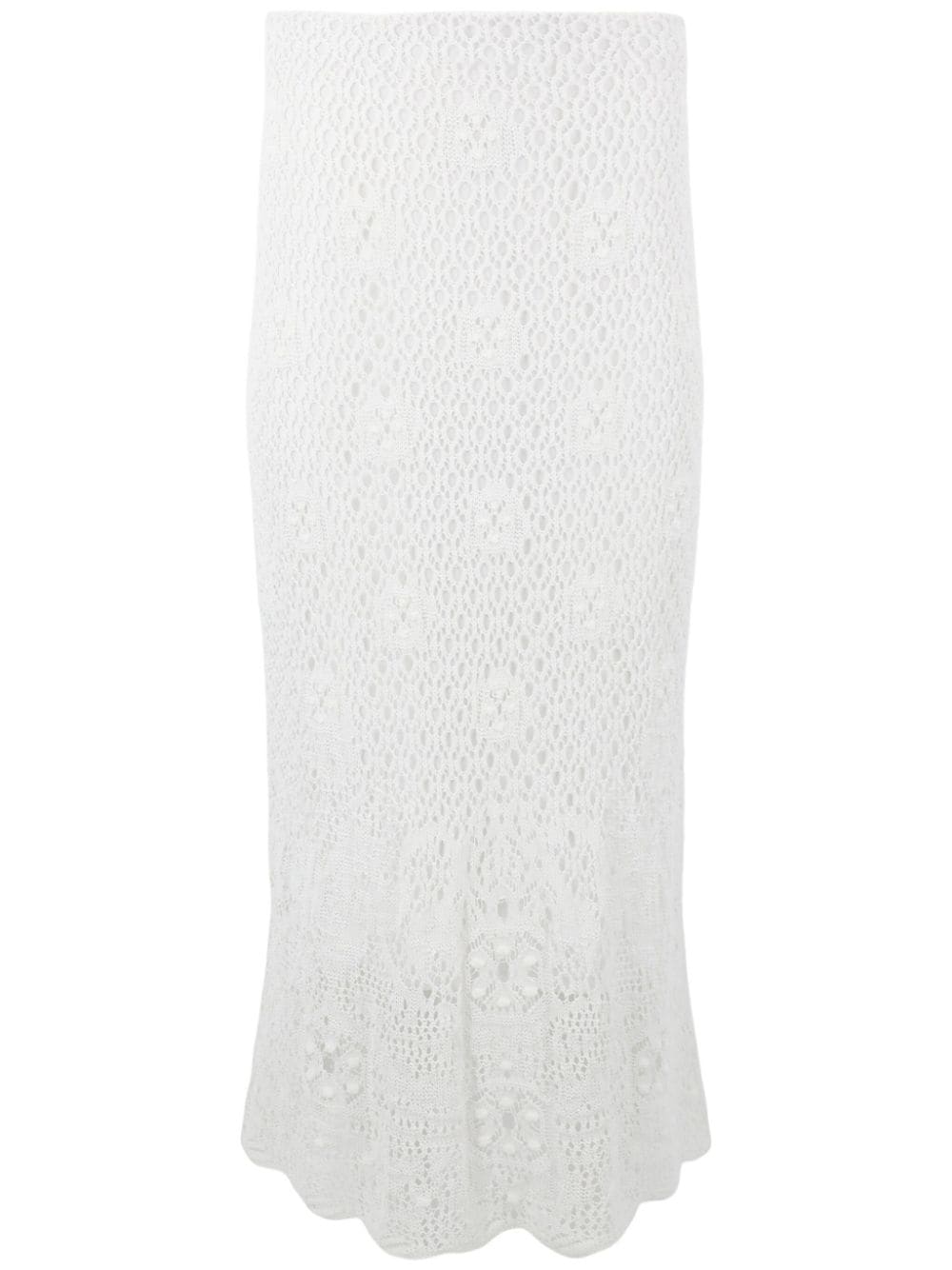 Vince Midi Crochet Skirt In White
