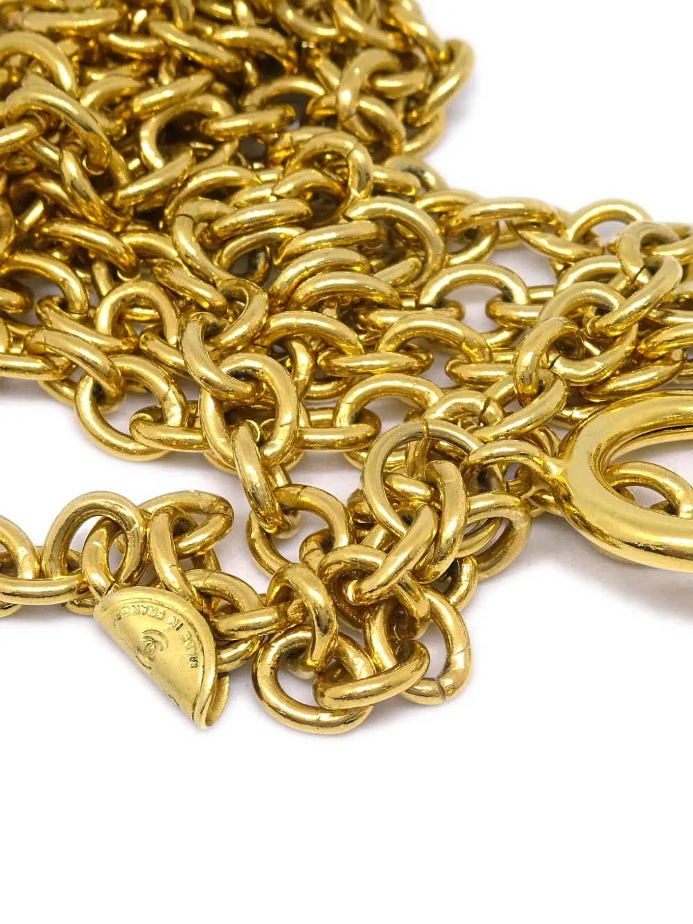 Pre-owned Chanel 1990-2000 Classic Flap Pendant Necklace In Gold