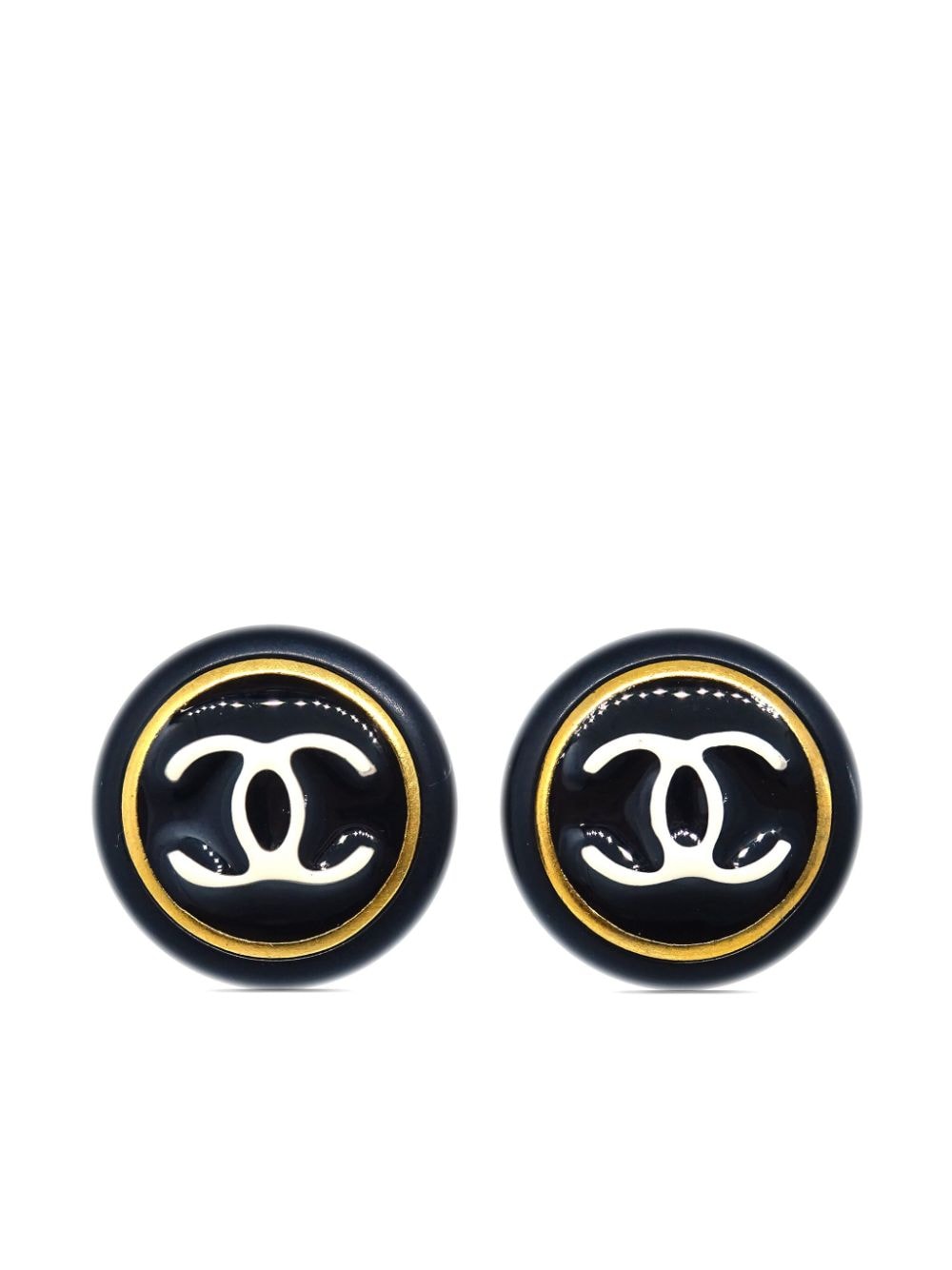 1996 CC button clip-on earrings