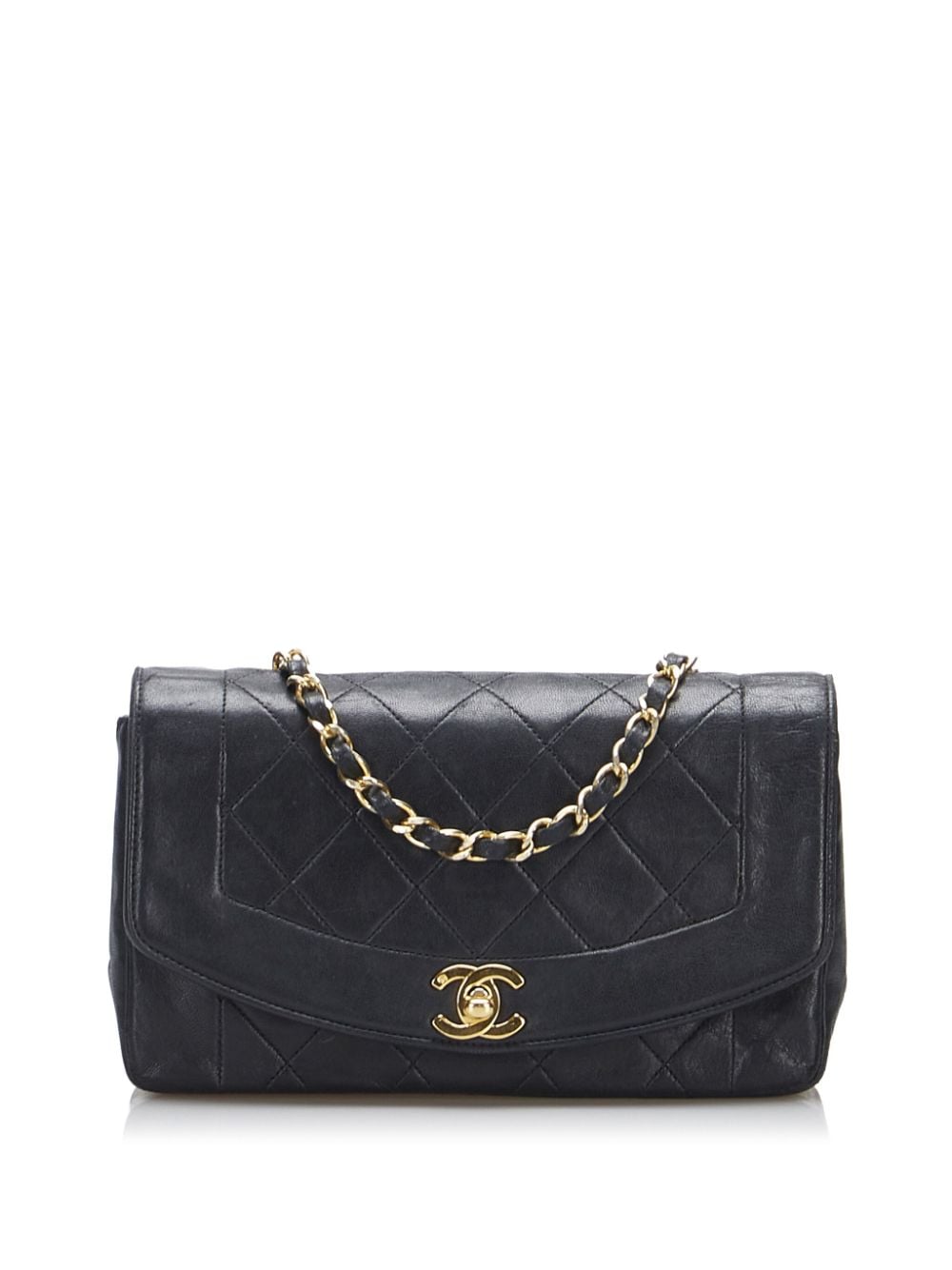 Pre-owned Chanel 1989-1991 Small Diana Flap Crossbody Bag In Black