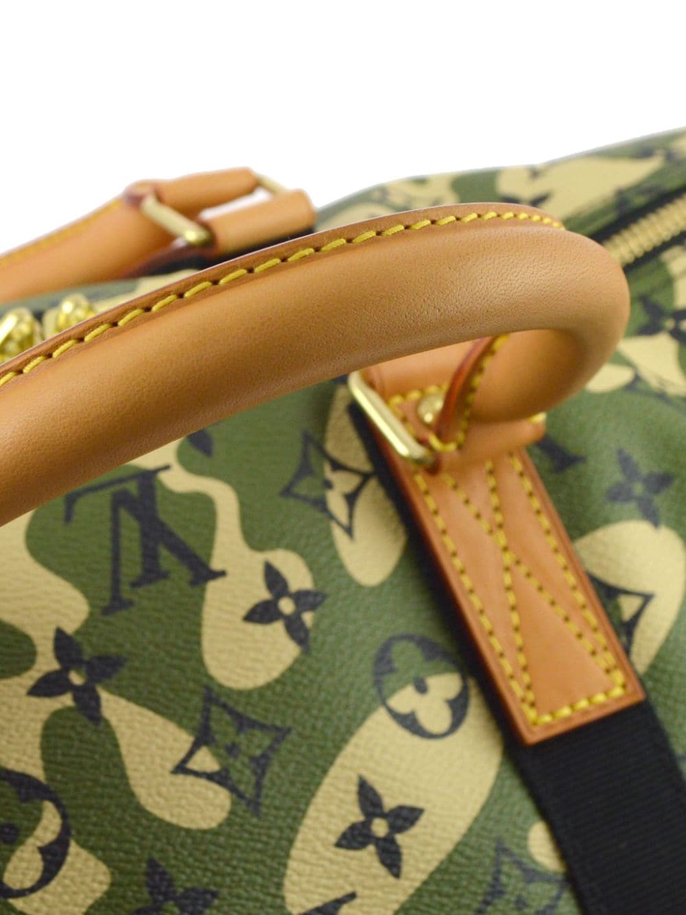 Pre-owned Louis Vuitton X Takashi Murakami 2008 Keepall 55 Bandoulière Travel Bag In Green