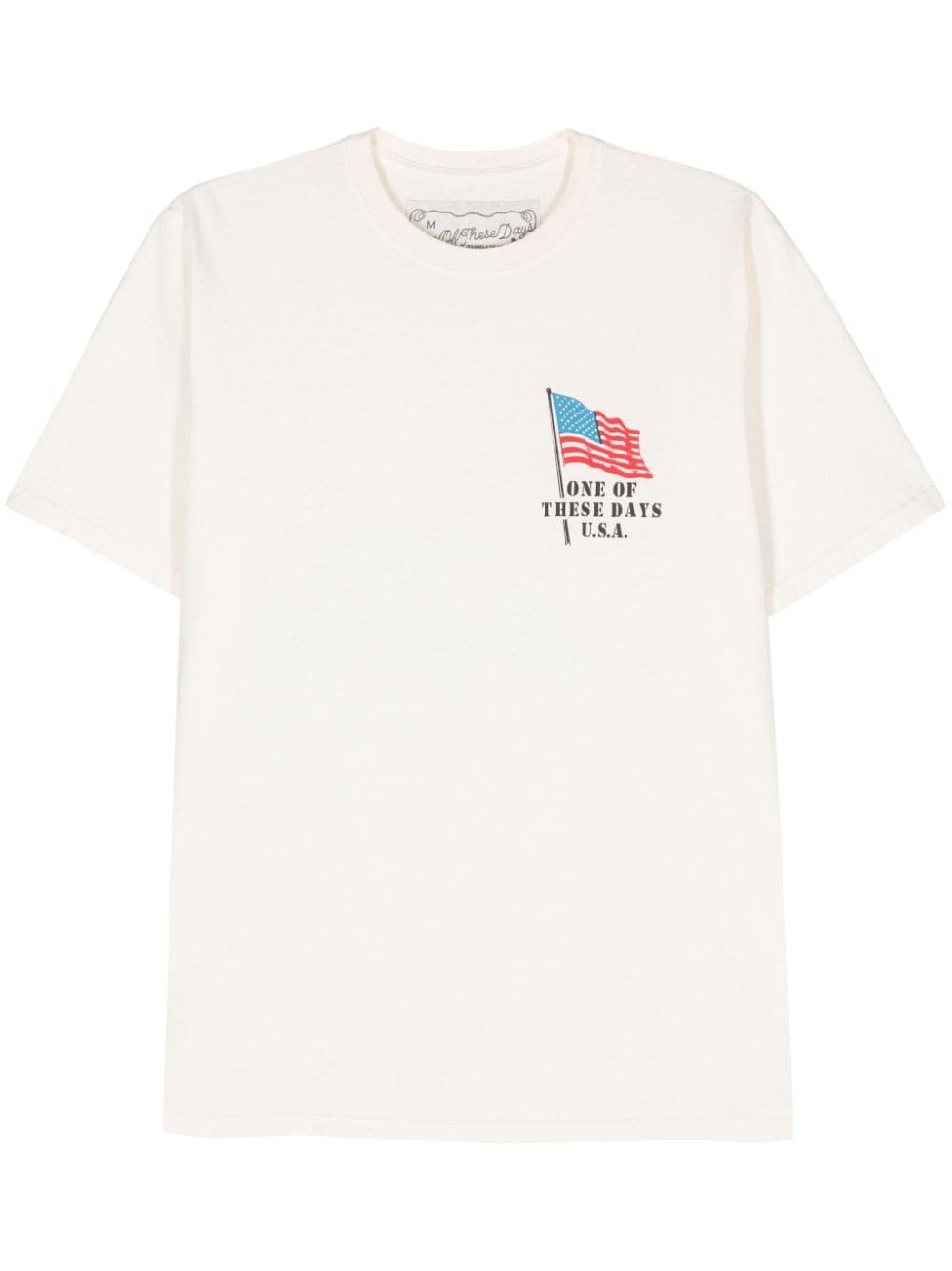 Shop One Of These Days American Flag Cowboy Cotton T-shirt In Neutrals