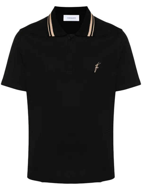 Ferragamo embroidered logo Polo Shirt Black FARFETCH ZA