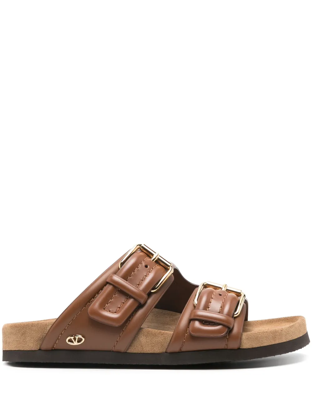 VALENTINO GARAVANI VLOGO-LOGO LEATHER SANDALS