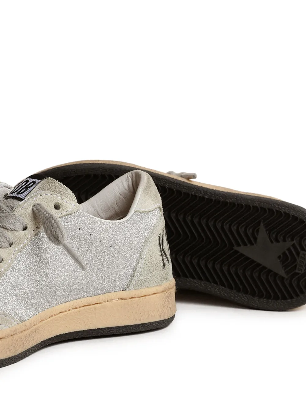 Golden Goose Kids logo-print lace-up sneakers Grey