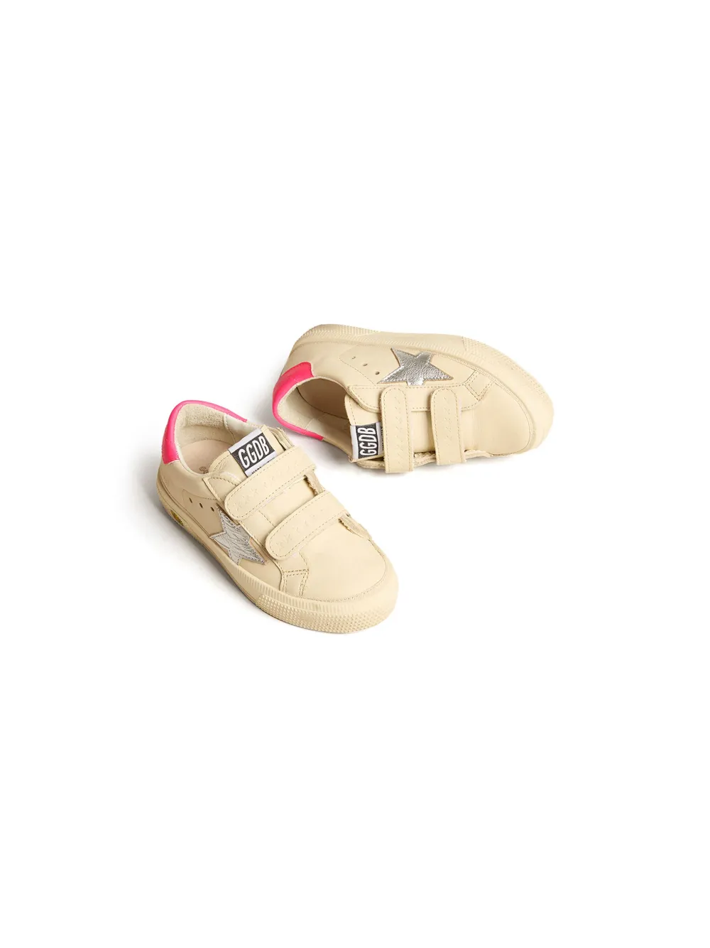 Golden Goose Kids May School leren sneakers Beige