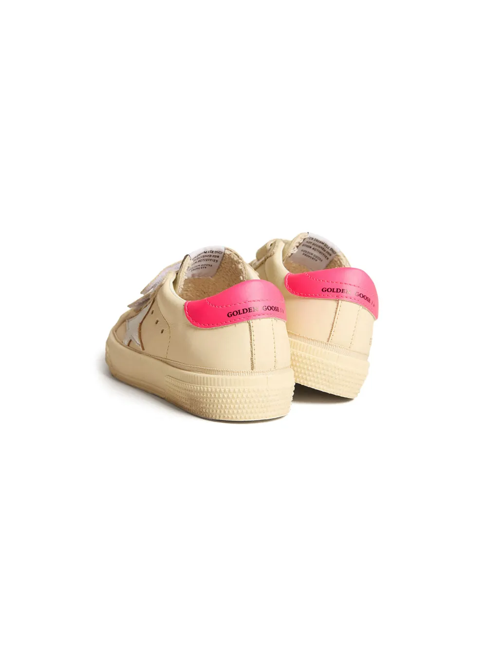 Golden Goose Kids May School leren sneakers Beige