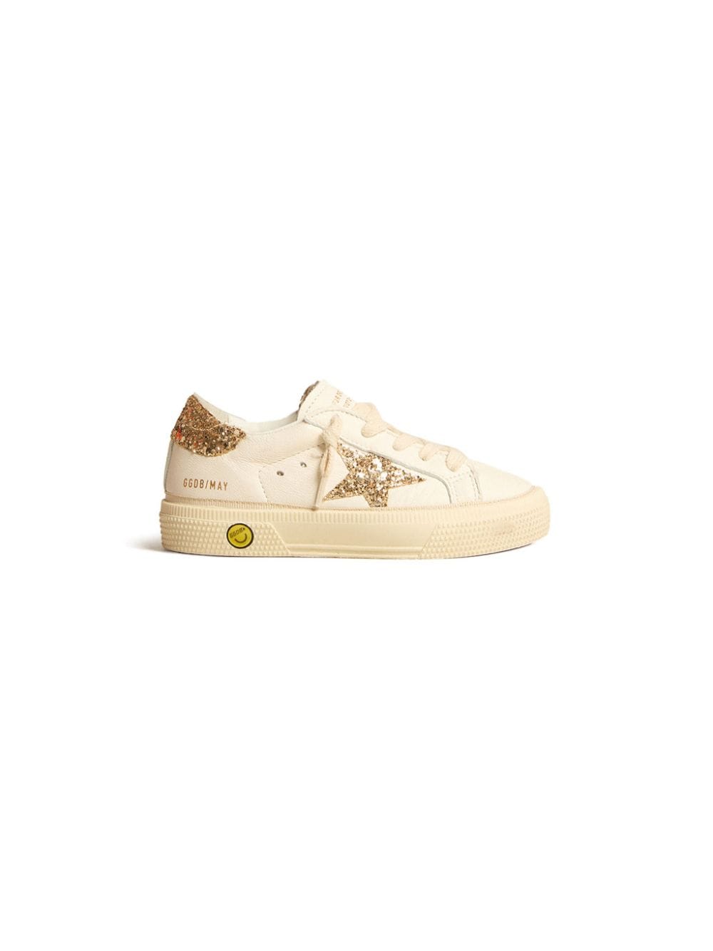 Golden Goose Babies' May Glitter-detailing Leather Sneakers In Neutrals