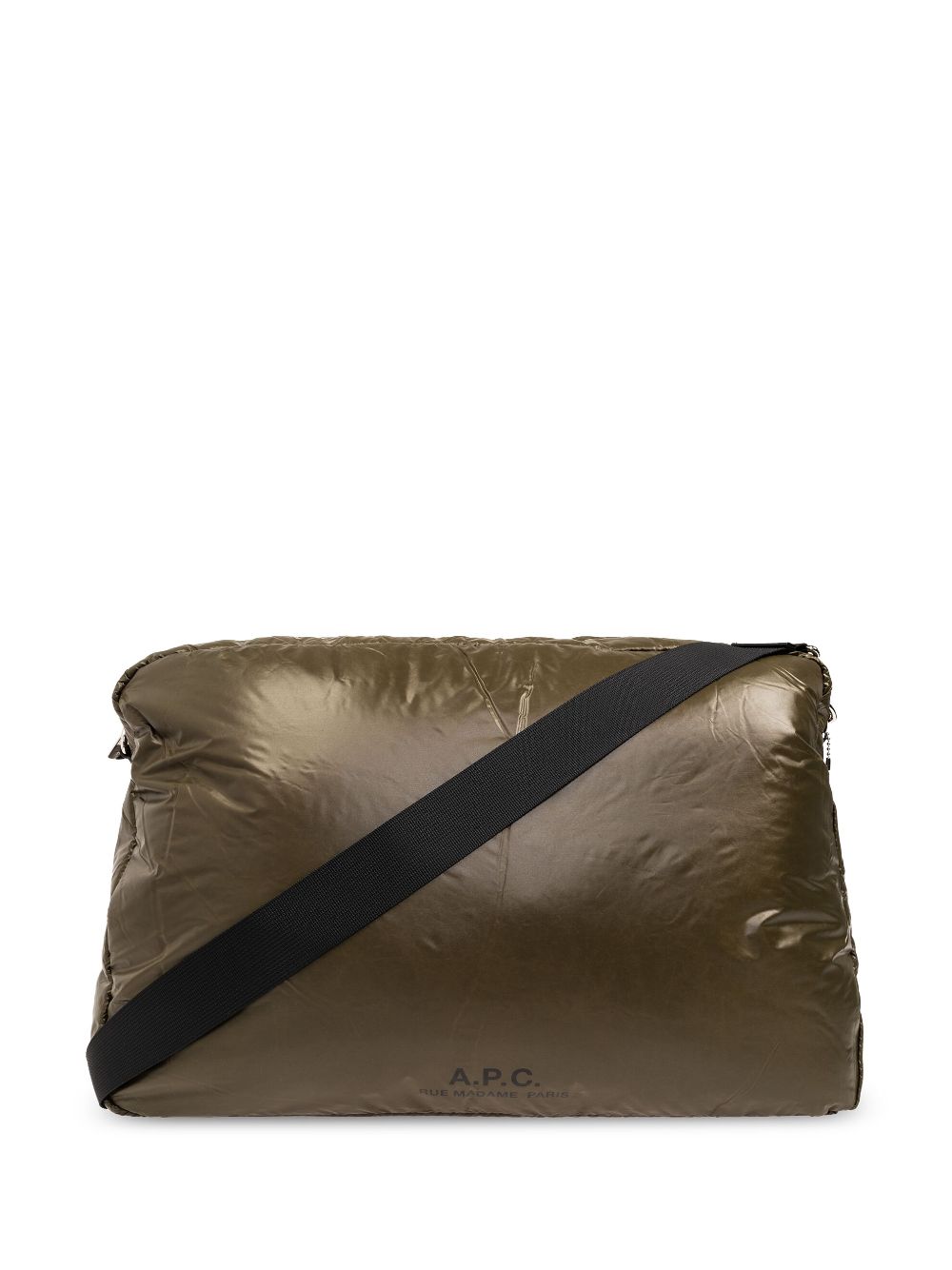 Apc Logo-print Padded Shoulder Bag In Grün
