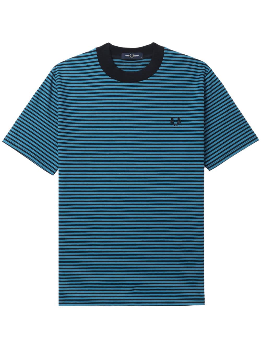 Fred Perry Laurel Wreath-embroidered Striped T-shirt In Blue