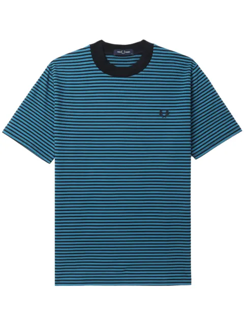 Fred Perry Gestreiftes T-Shirt mit Laurel Wreath-Stickerei