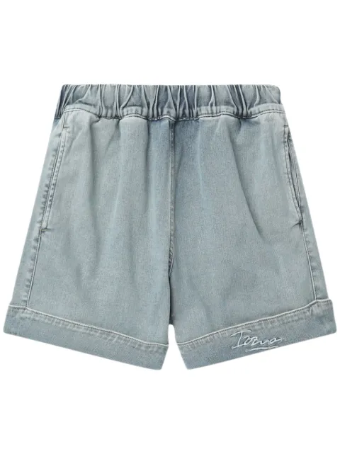 izzue logo-embroidered cotton-blend shorts 