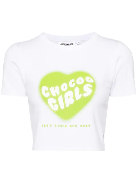 CHOCOOLATE t-shirt crop à imprimé graphique