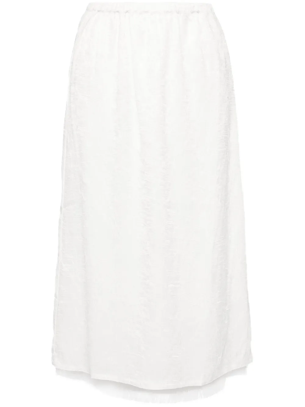 Tout A Coup Satin Midi Skirt In White