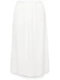 tout a coup satin midi skirt - White