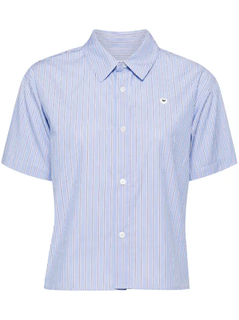 CHOCOOLATE camisa de popelina con logo bordado y motivo de rayas