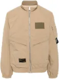 izzue logo-appliqué military jacket - Brown