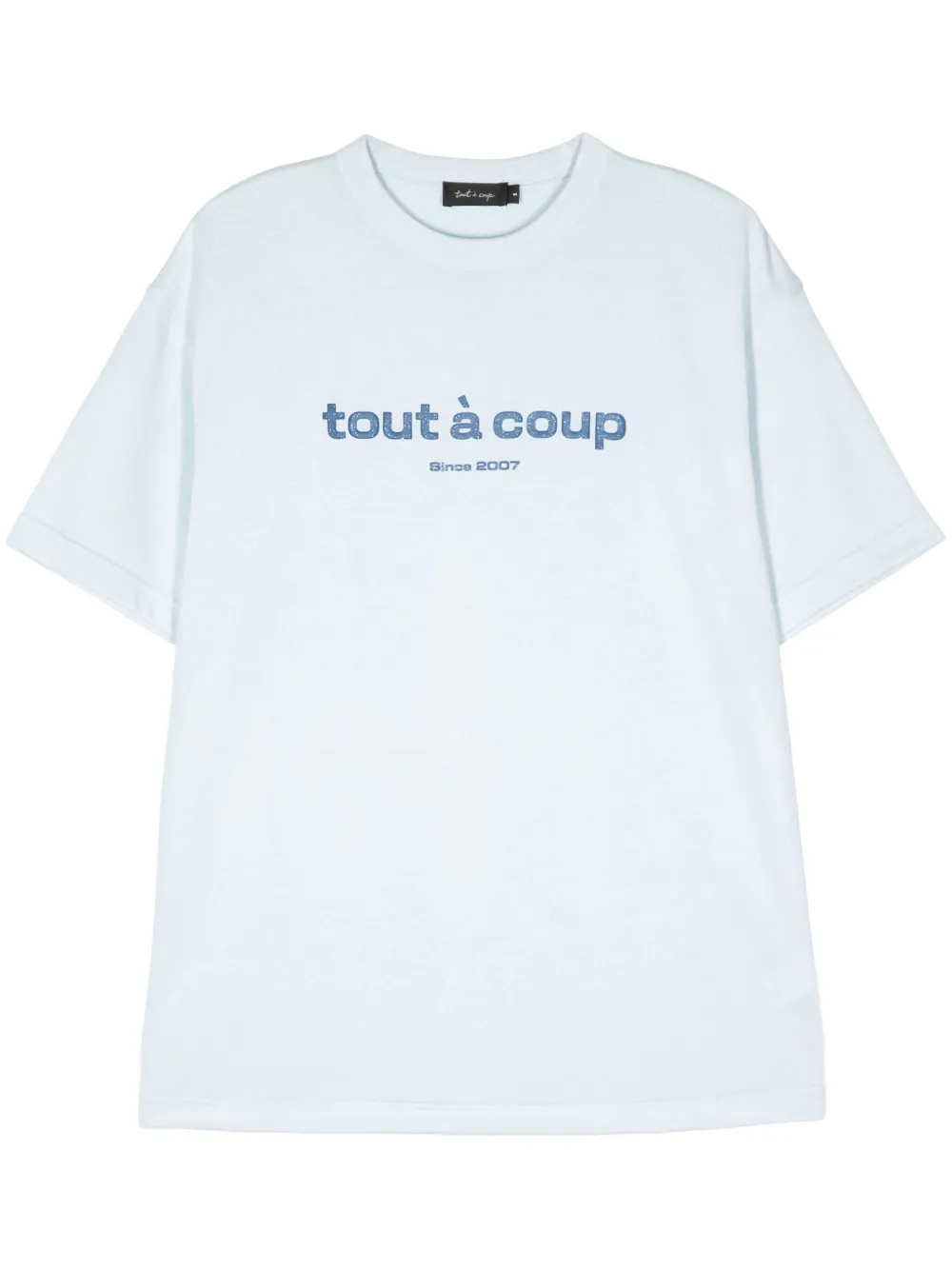 Tout A Coup Logo-print Crew-neck T-shirt In Blue