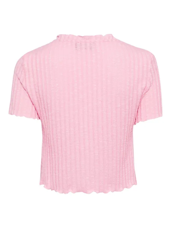 Tout a Coup Ribbed button-up T-shirt | Pink | FARFETCH IN