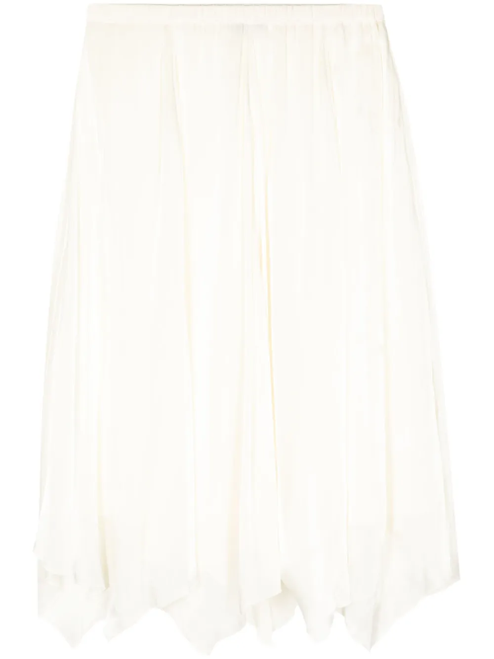 Tout A Coup Asymmetric-hem Midi Skirt In 白色