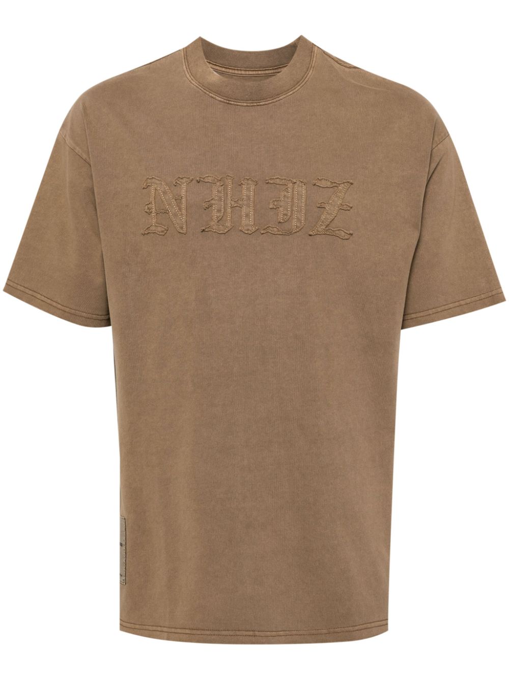 Izzue Logo-appliqué Cotton T-shirt In Brown