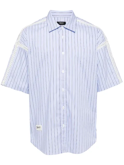 FIVE CM embroidered-detail striped shirt 