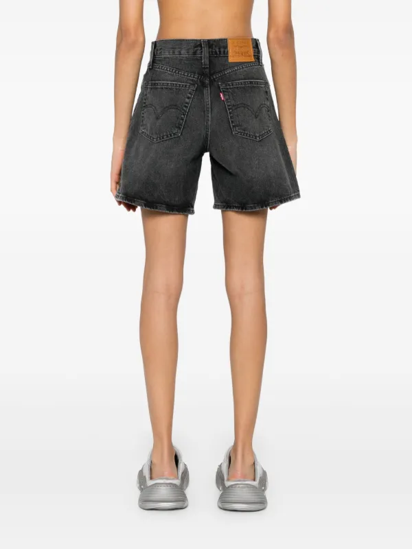 Levi s high rise Denim Shorts Black FARFETCH CA