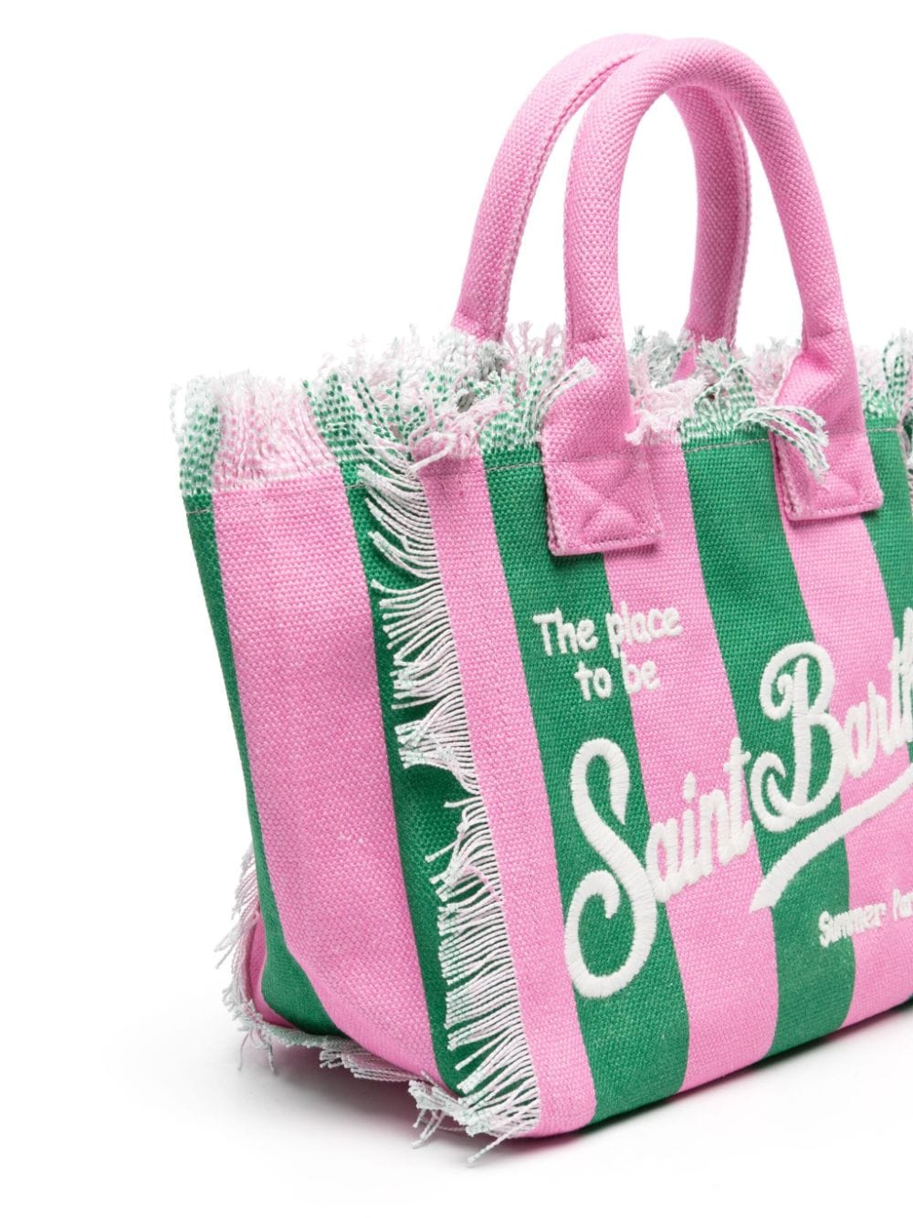 Shop Mc2 Saint Barth Colette Striped Tote Bag In Pink