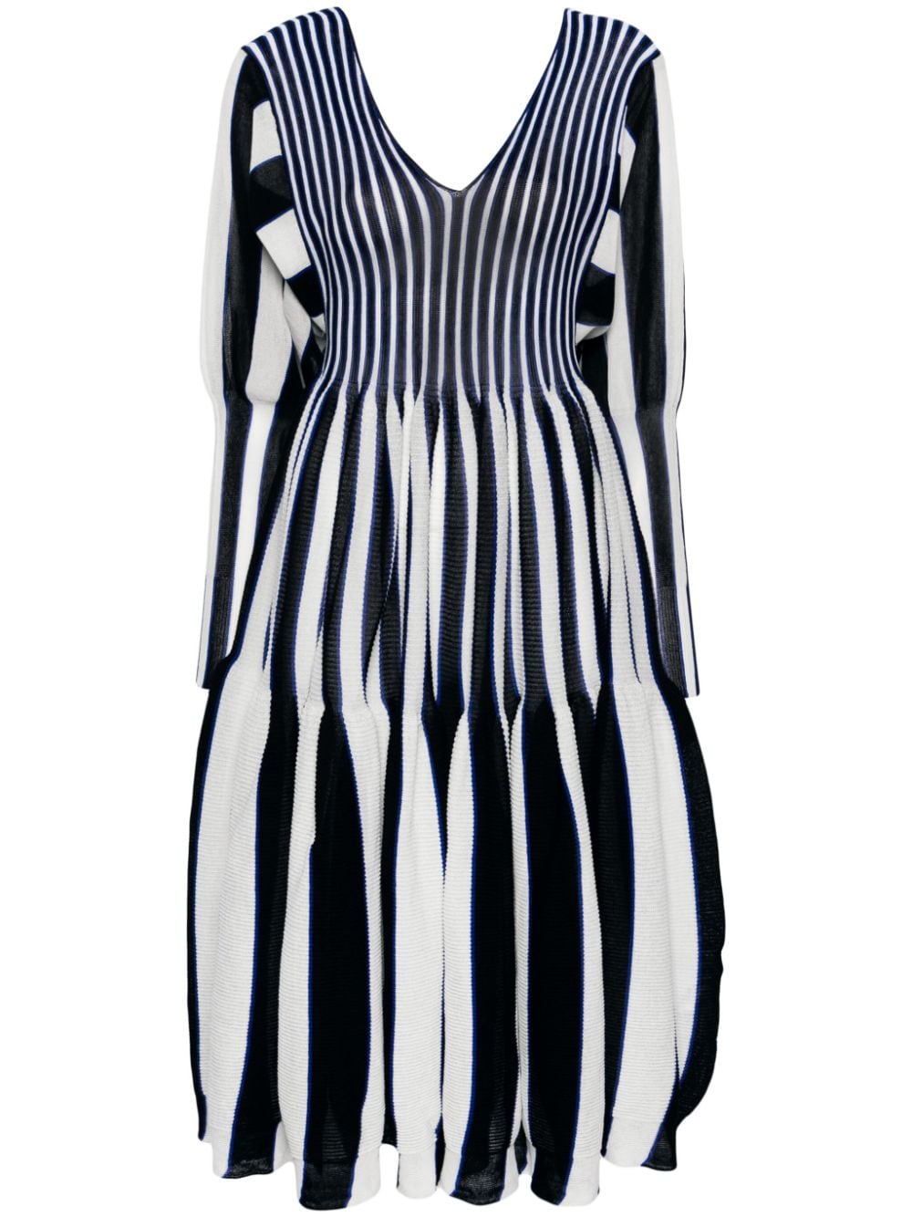 Cfcl Cascades Striped Tiered Dress In Blue
