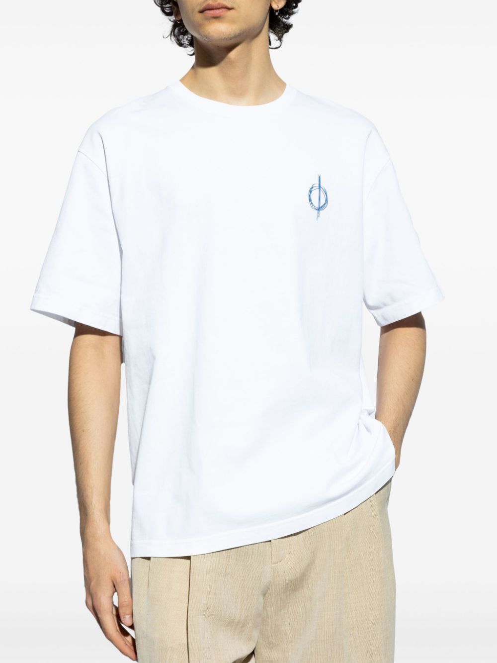 Shop Samsoe & Samsoe Sacopenhagen Crew-neck T-shirt In White