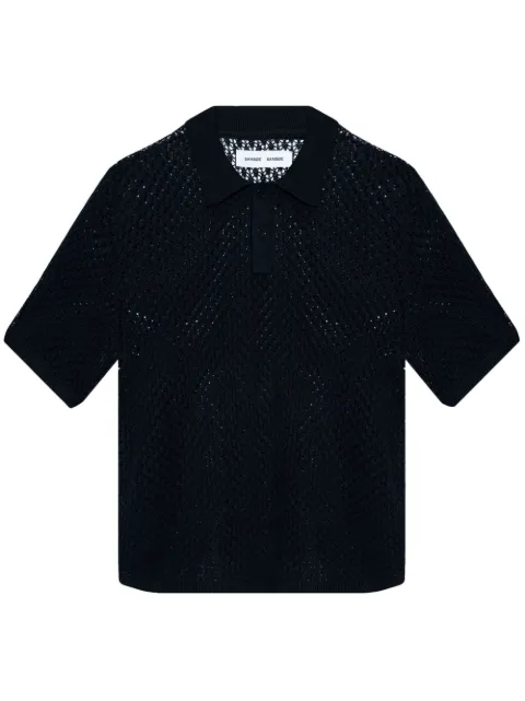 SAMSOE SAMSOE crochet-knit polo shirt