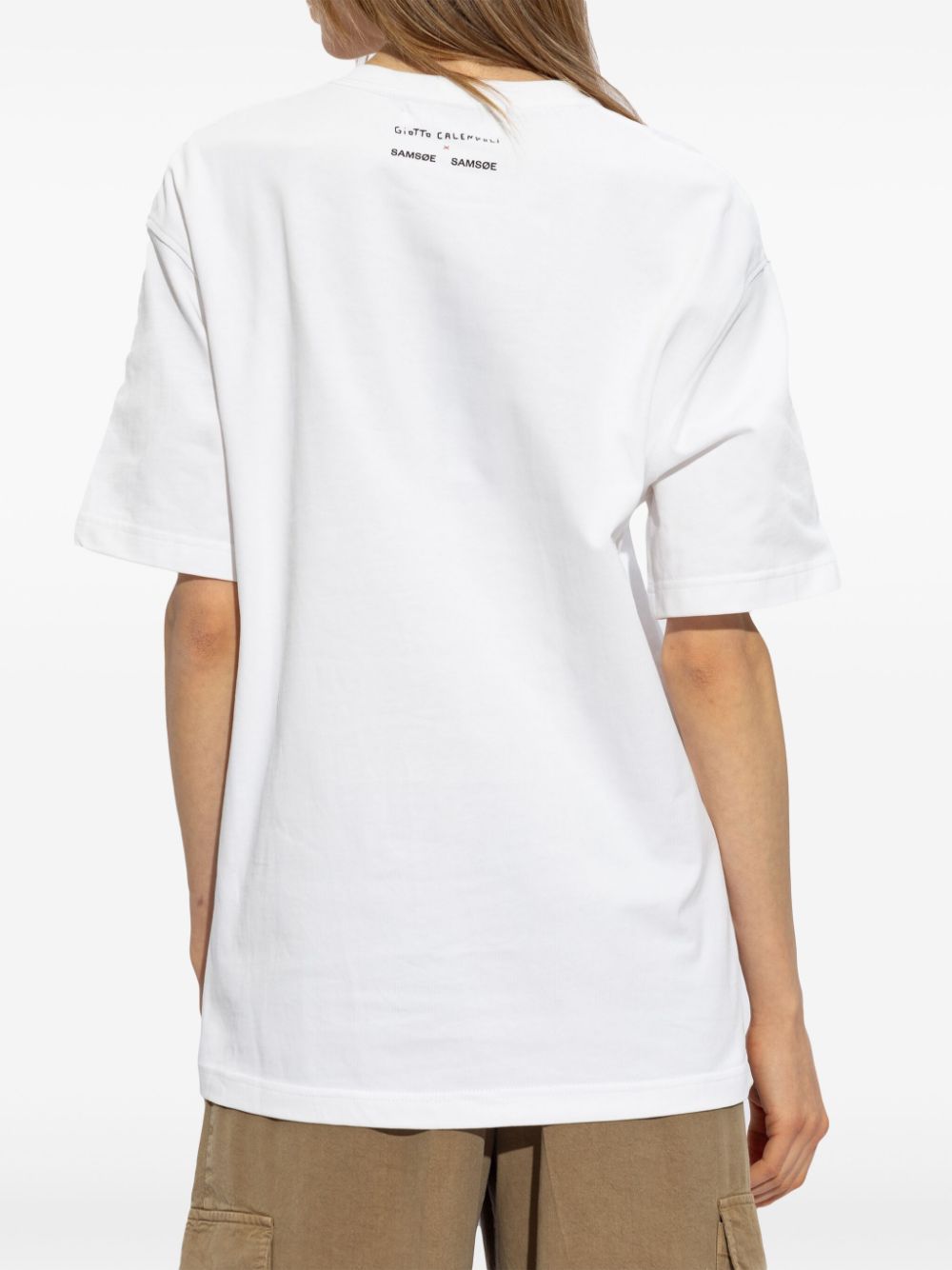 Shop Samsoe & Samsoe Logo-print Cotton T-shirt In White