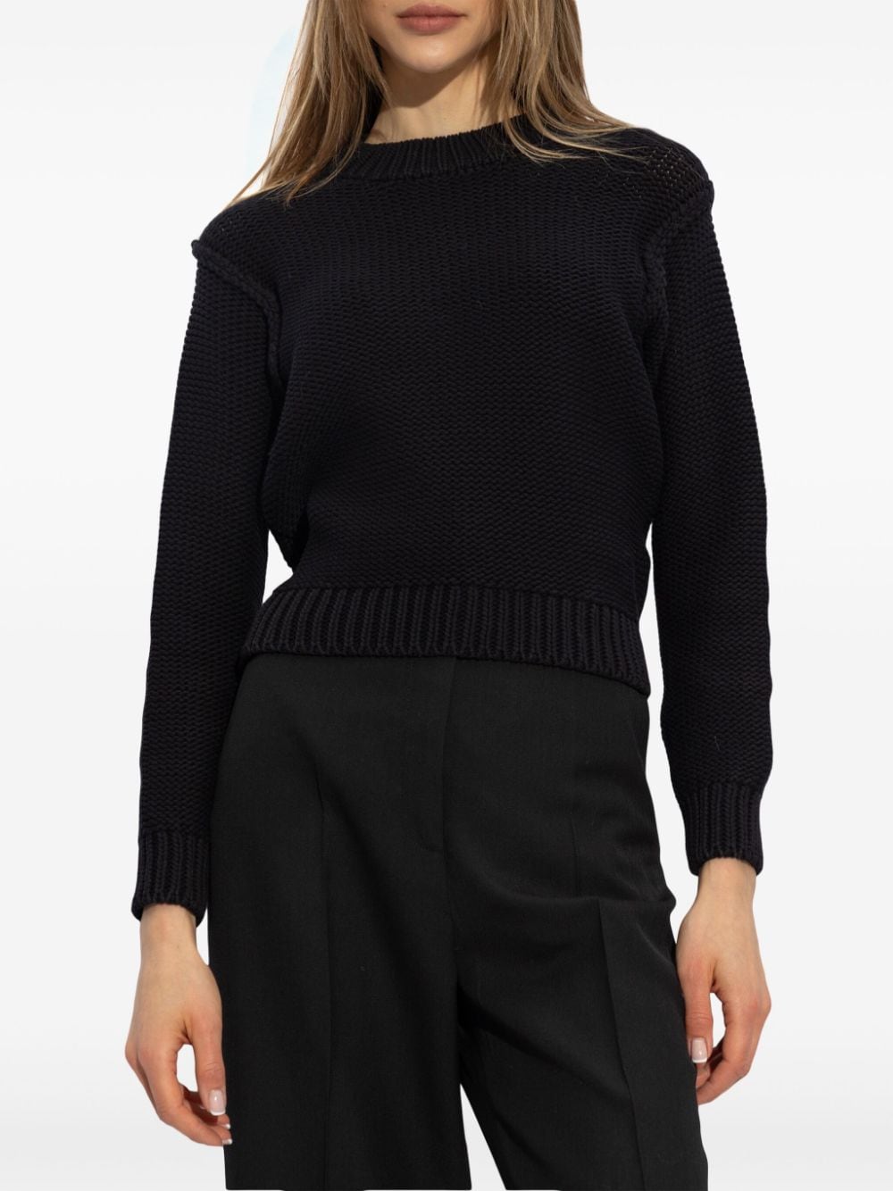 Shop Apc Ribbed-knit Sweater In Black