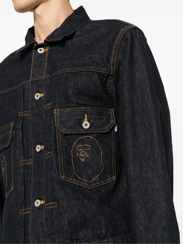 Numbers-motif denim shorts 