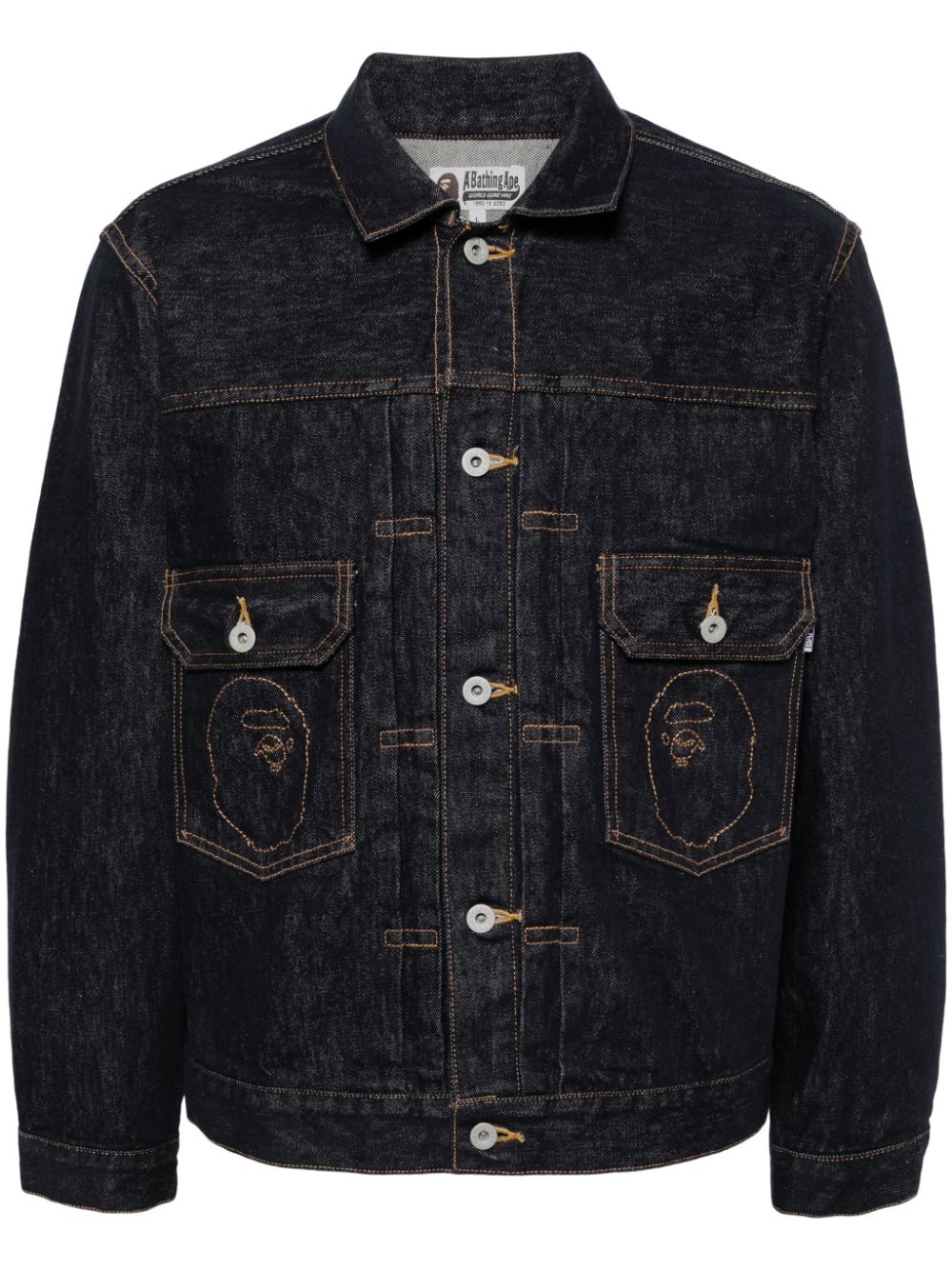 A Bathing Ape Ape Head Denim Jacket In 蓝色