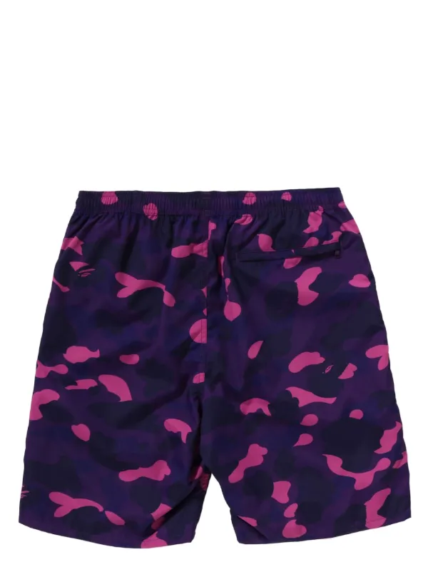 A BATHING APE camouflage pattern Swim Shorts Purple FARFETCH AZ